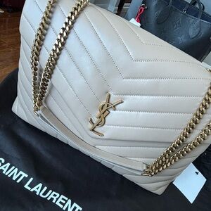 YSL LOULOU LARGE NWT BEIGE